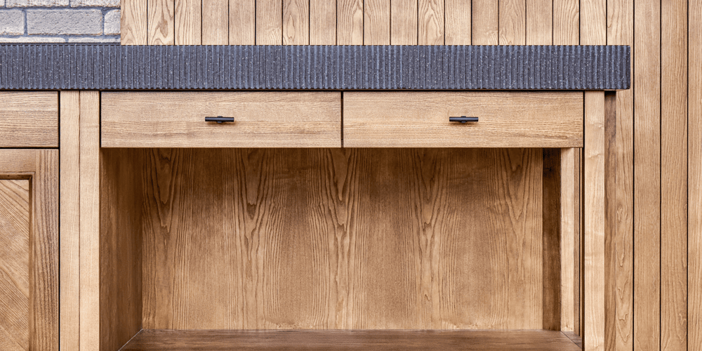 Stock Image of Stone Countertop with Fluted Edge