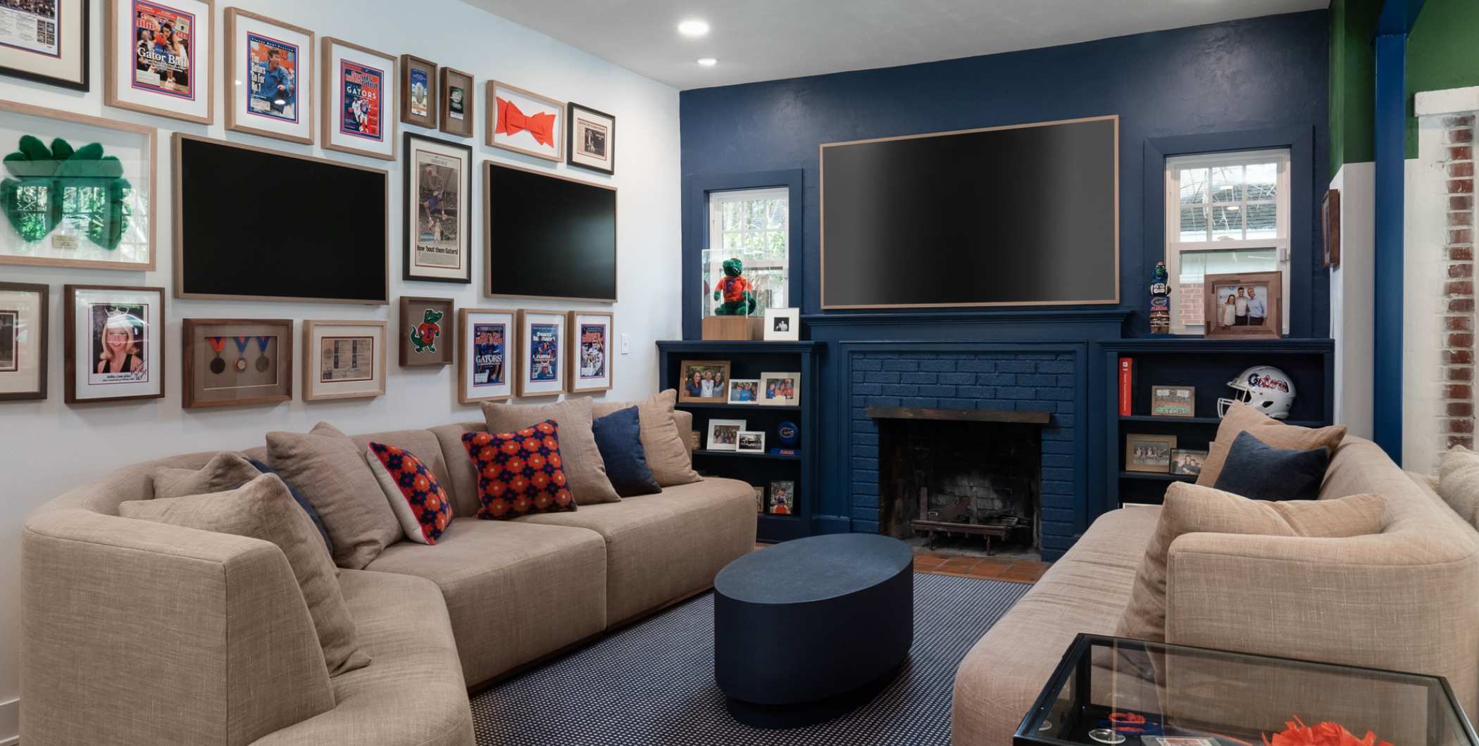 navy accent wall florida home 