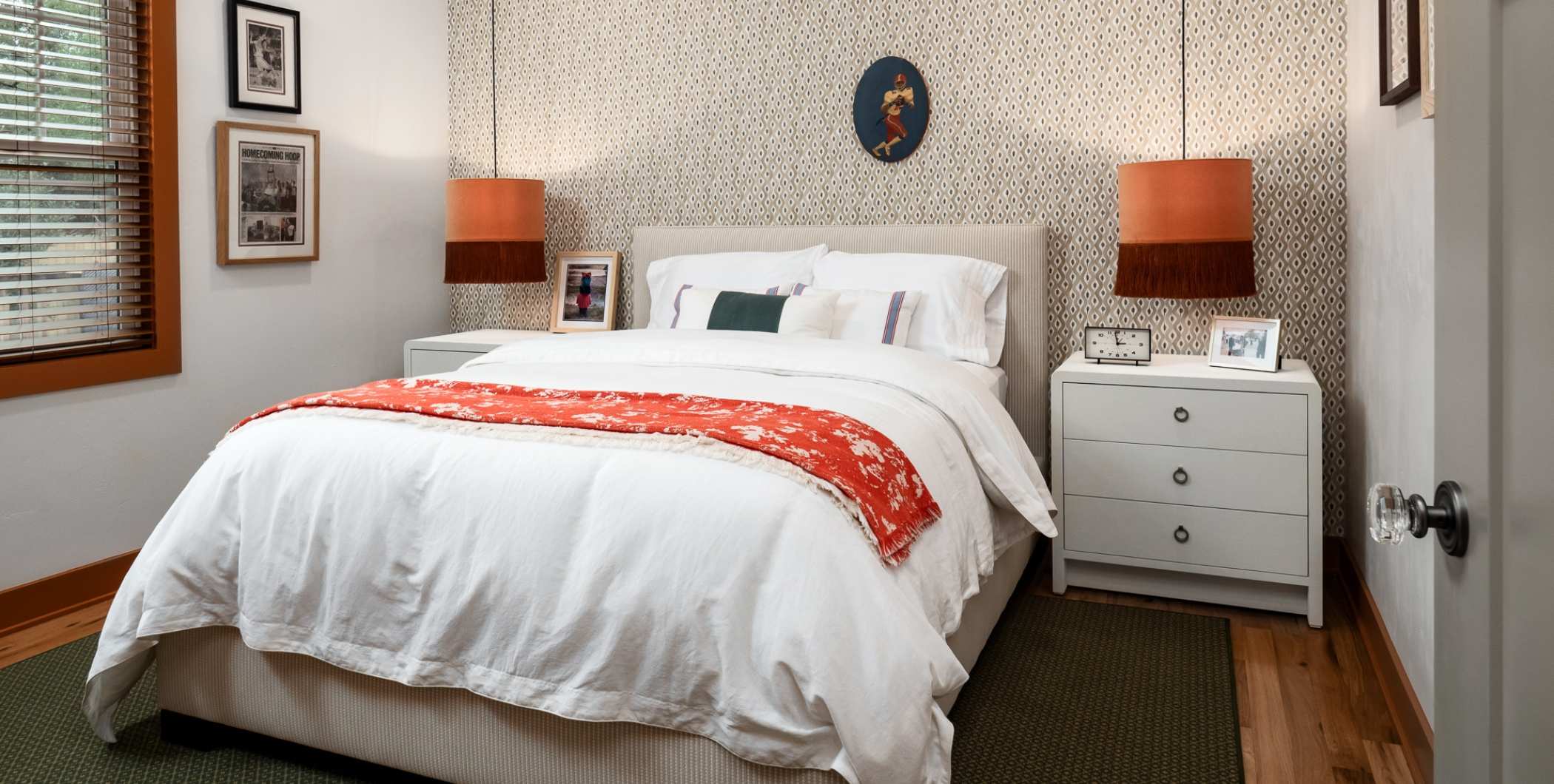 orange accents bedroom