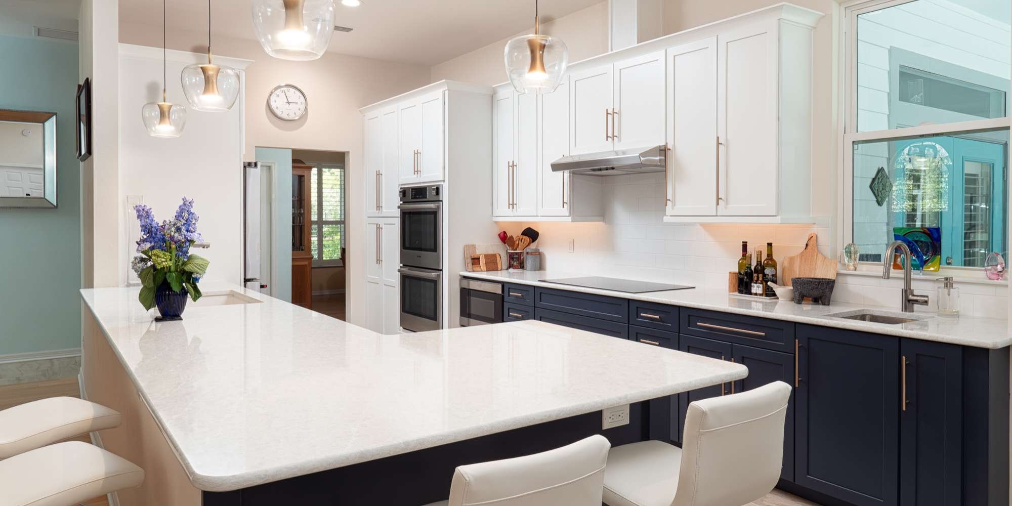 Completed kitchen in a whole home remodel by Robinson Renovations and Custom Homes