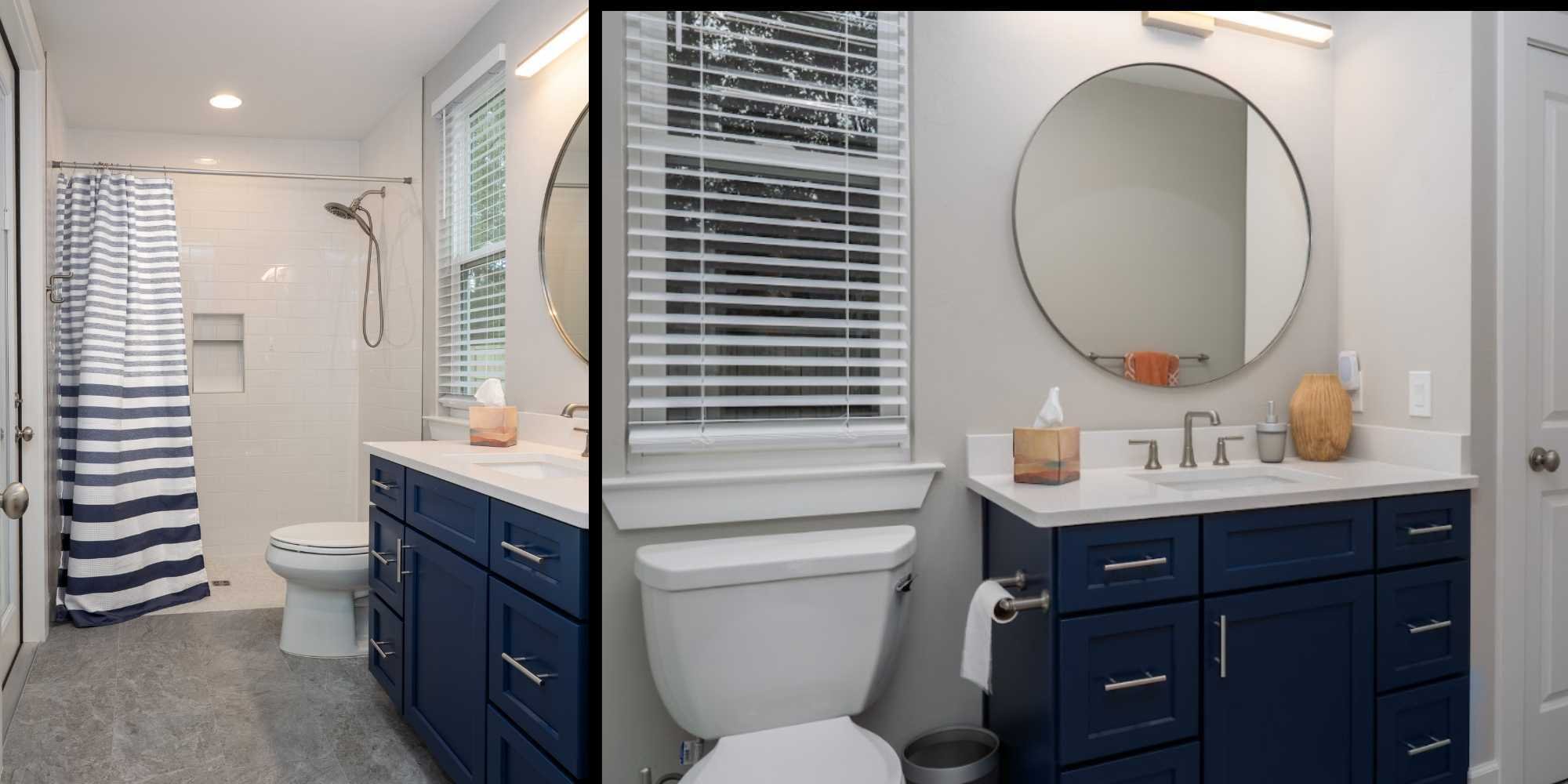 Bathroom in an ADU with a zero threshold shower - Alachua County, FL - RRCH