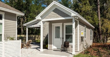 Front view of an ADU with a covered patio area on one side in Gainesville by Robinson Renovation & Custom Homes
