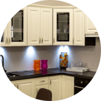 Two-toned kitchen cabinets