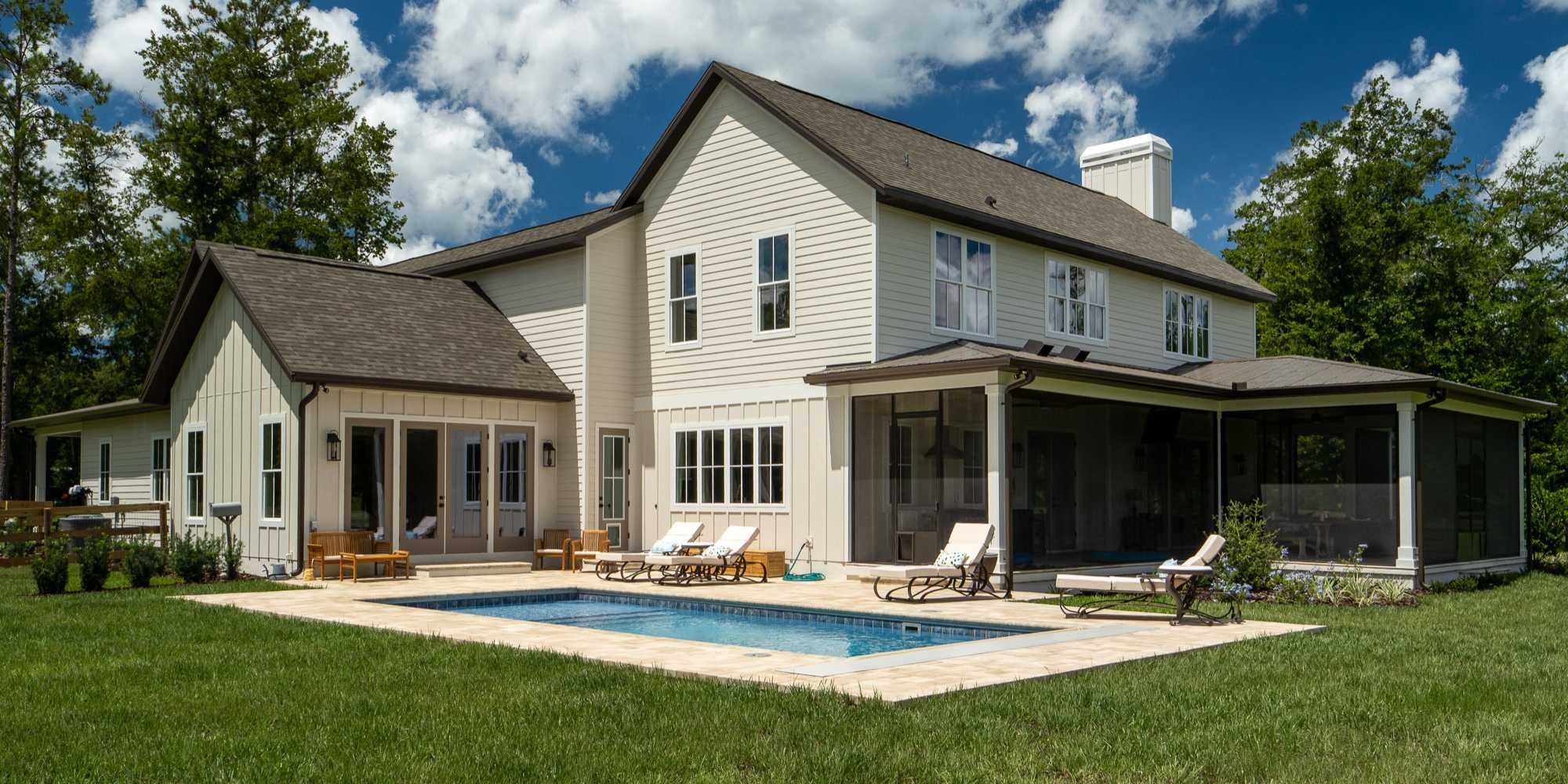 Custom-built home with pool by Robinson Renovation and Custom Homes in Gainesville, FL