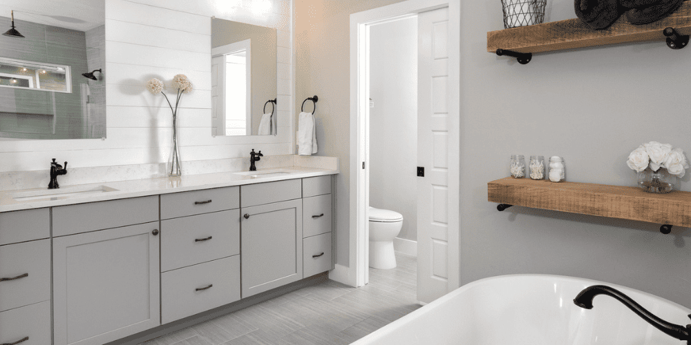 Warm Grey Bathroom Vanity