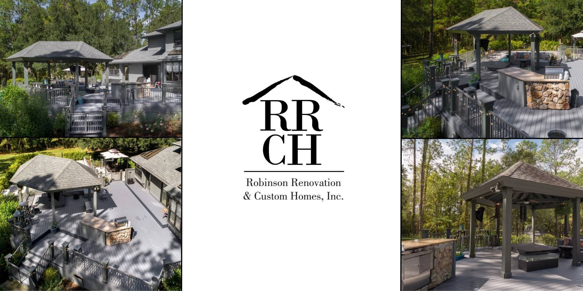 Outdoor living space, open patio, stoneworking by Robinson Renovation