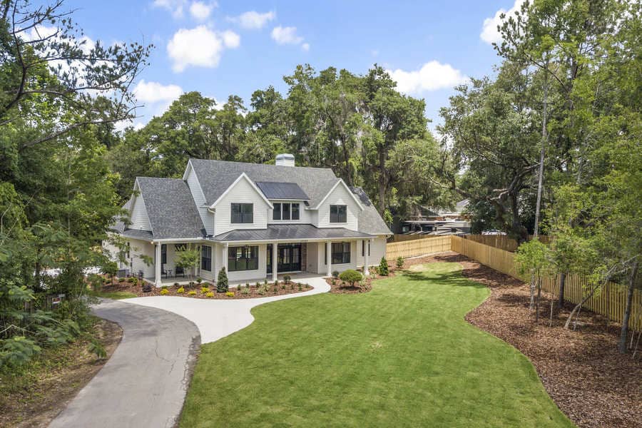 Fletcher Park Lot 5 Exterior of Modern Farmhouse Custom Home in Gainesville, FL