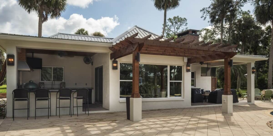 Custom built Backyard Patio - Urban Infill - Pensacola Luxury Custom Home Builder and Remodeler