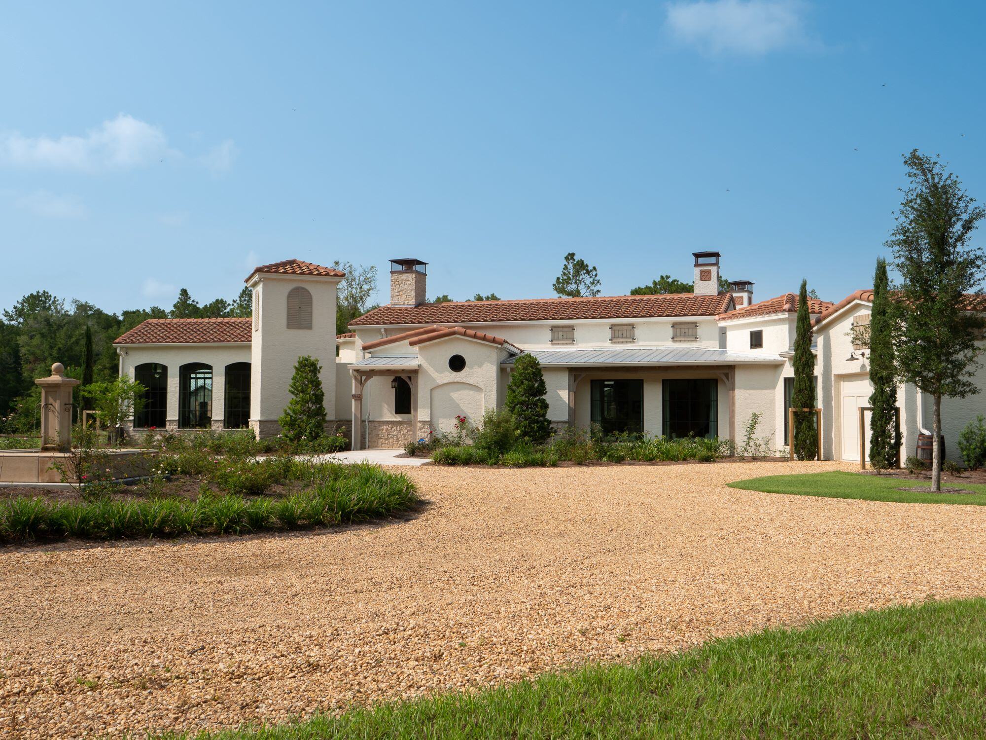 Exterior View of French Countryside Inspired Estate in Gainesville - Remodeling Projects That Will Increase Your Home Value