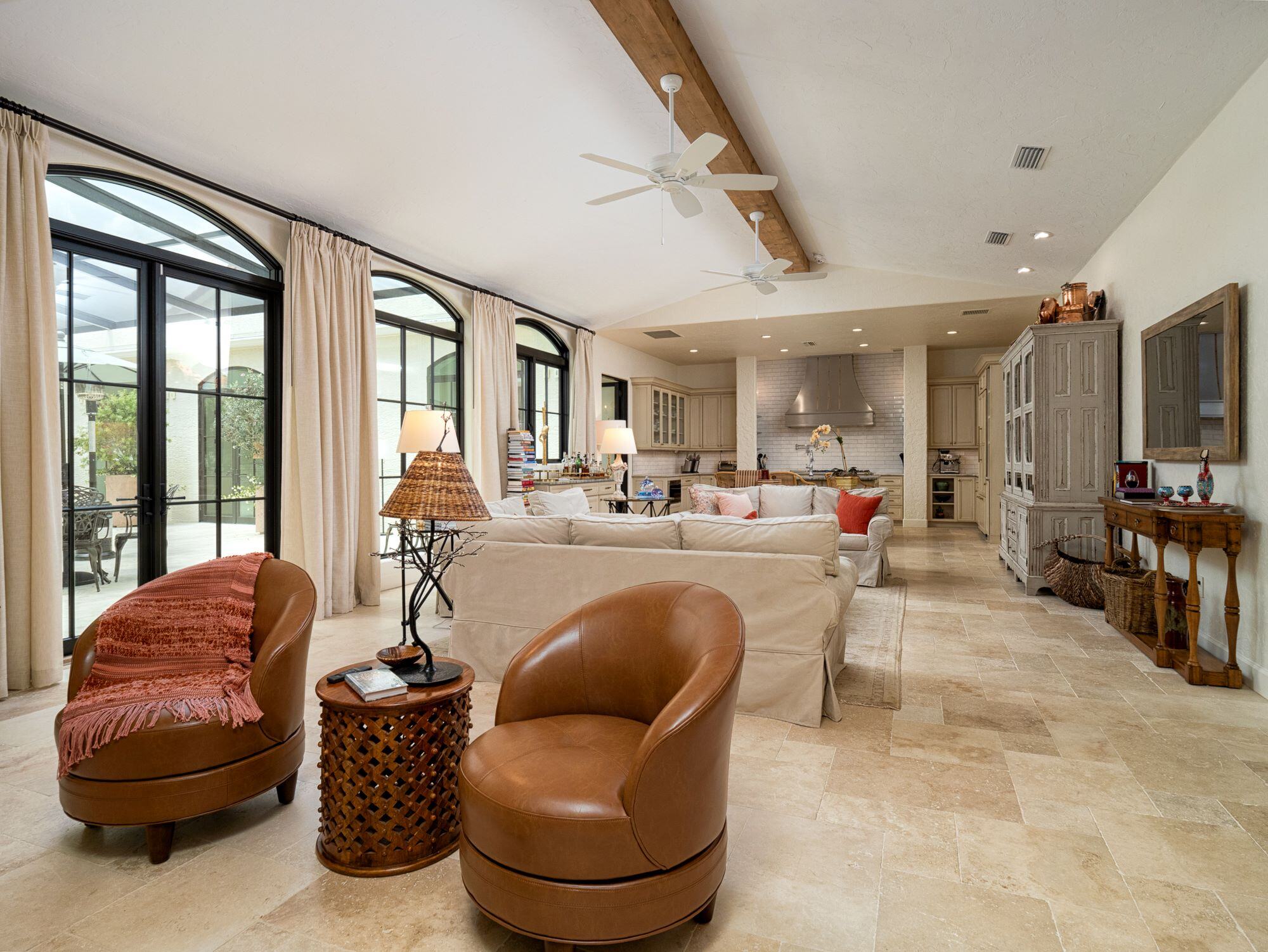 Living Room and Seating Areas in Large Custom Home with French Doors to Courtyard in Alachua County - The Ultimate Guide to Whole-Home Remodeling - Robinson Renovations - Gainesville Fl Design Build Remodeler and Custom Home Builder