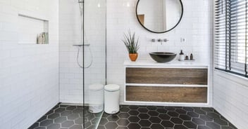 Modern Bathroom with Level Entry Roll In Shower for Aging in Place Gainesville