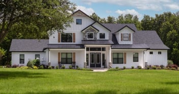 Front view of a custom home built by RRCH in Alachua County, FL
